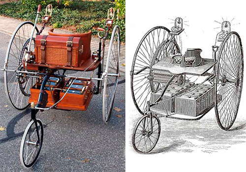 Електричний трицикл Starley - версія 1881 року і сучасна модель