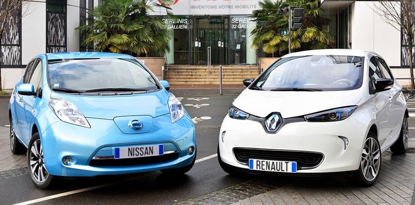 Электромобили Nissan LEAF и Renault ZOE
