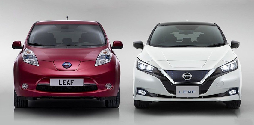 Nissan LEAF 2010 года и обновленный Nissan LEAF 2017 года