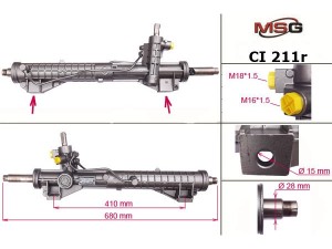 CI211R (TRW) Рульова рейка з ГУРFiat Ulysse 02-10 Peugeot 807 02-14 Citroen C8 02-14