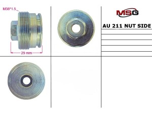 AU211NUTS (MSG) Гайка бокового поджима ГУРVW Passat B5 96-05 Audi A6 97-04 Skoda Superb 01-08