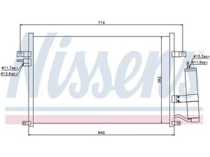 94725 (NISSENS) Радиатор кондиционераChevrolet Nubira 05-11 Chevrolet Lacetti 04-13 Daewoo Nubira 03-05