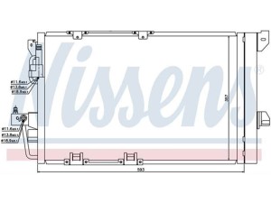 94650 (NISSENS) Радиатор кондиционераOpel Zafira A 99-05 Opel Astra G 98-05