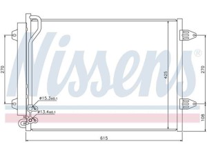 94831 (NISSENS) Радиатор кондиционера 1.6TDI 16V, 1.8TSI 16V, 2.0TDI 16V, 1.6FSI 16VVW Passat CC 08-13 VW Passat B6 05-10 VW Passat B7 10-15