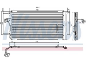 94667 (NISSENS) Радіатор кондиціонераVW Touareg 02-10 Audi Q7 05-15 Porsche Cayenne 02-10
