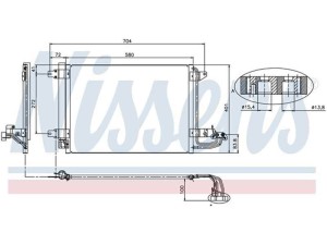 94684 (NISSENS) Радіатор кондиціонераVW Caddy III 04-15 Audi A3 03-12 Skoda Octavia A5 04-13