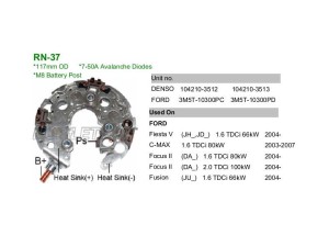 RN-37 (MOBILETRON) Диодный мост генератора