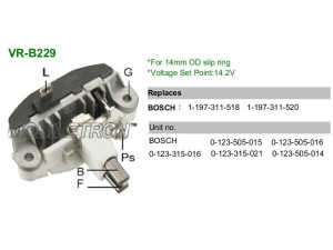 VR-B229 (MOBILETRON) Реле регулятор генератораVolvo V40 96-04 Volvo S40 95-04 Volvo C70 96-05