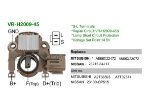 VR-H2009-45 (MOBILETRON) Реле регулятор генератора
