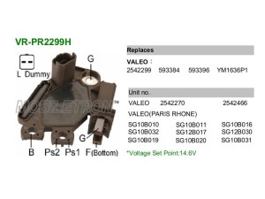 VR-PR2299H (MOBILETRON) Реле регулятор генератора