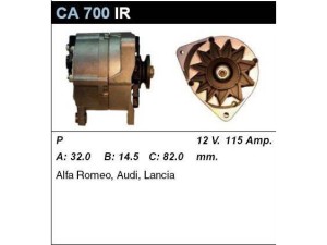 CA700IR (MSG Rebuilding) ГенераторAudi 80 91-95 Audi A6 94-97 Lancia Thema 84-94