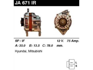 JA671IR (MSG Rebuilding) ГенераторHyundai Sonata Y3 93-98