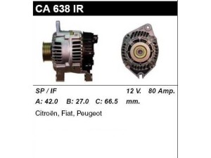 CA638IR (MSG Rebuilding) ГенераторFiat Ducato 94-02 Peugeot Partner 96-08 Citroen Berlingo 96-08