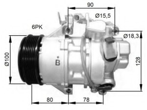 447260-2333 (DENSO) Компрессор кондиционераToyota Auris E150 06-12 Toyota Yaris 05-12 Toyota Corolla 07-13