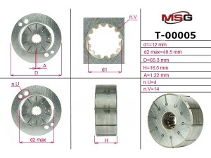 T-00005 (EMMETEC) Ротор, статор и пластины насоса ГУР