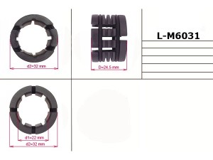 L-M6031 (EMMETEC) Втулка уплотнительная ГУР 22,00/32,00/32,00*24,50/24,50 тип spec.Opel Meriva A 03-10 Opel Corsa C 00-06 Opel Combo C 01-11