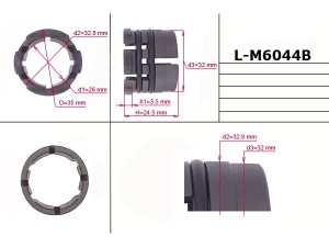 L-M6044B (EMMETEC) Втулка ущільнювальна ГПК 26,00/32,80/35,00*3,50/24,50 тип 7B