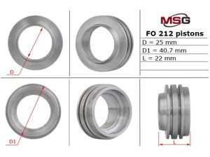 FO212PISTON (MSG) Поршень штока рульової рейки 25,00/40,70/22,00Ford Mondeo II 96-00 Ford Mondeo III 00-07