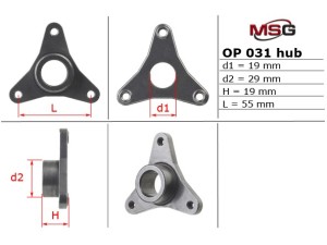 OP031HUB (MSG) Маточина насоса ГПКRenault Master II 97-10 Nissan Interstar 01-10 Citroen C5 01-08