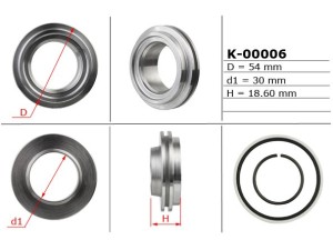 K-00006 (EMMETEC) Поршень штока рульової рейки 30,00/54,00/18,60VW Crafter 06-16 Mercedes-Benz Sprinter 906 06-18