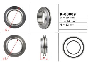 K-00009 (EMMETEC) Поршень штока рулевой рейки 24,00/39,00/12,00VW Golf IV 97-03 Audi A3 96-03 Skoda Octavia Tour 96-10