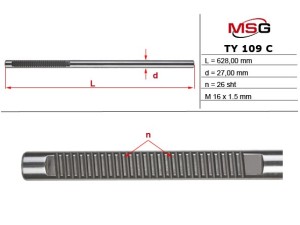 TY109C (MSG) Шток рульової рейки без ГПКToyota RAV4 05-13 Lexus NX 14-21