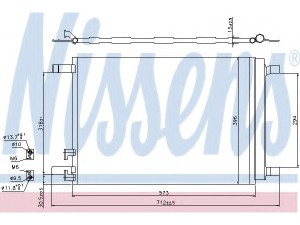 940319 (NISSENS) Радіатор кондиціонераVW Tiguan 16- Audi A3 12-22 Skoda Octavia A7 13-19