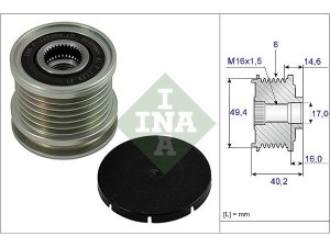 535000110 (INA) Шків демпферний генератораVW Transporter T4 90-03 Skoda Felicia 94-01 Ford Galaxy 94-06