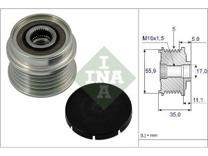 535000510 (INA) Шків демпферний генератораVW Passat B5 96-05 Audi A4 04-08 Skoda Superb 01-08