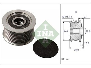 535004910 (INA) Шкив демпферный генератораMazda 3 03-09 Mazda 3 09-13 Mazda 6 08-12