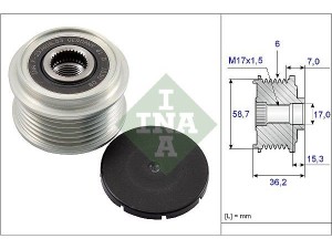 535009810 (INA) Шків демпферний генератораFord Galaxy 06-15 Ford Connect 02-13 Ford Focus II 04-11