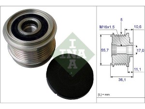 535016110 (INA) Шків демпферний генератораFord Kuga 08-13 Volvo V40 12-19 Volvo V50 07-12