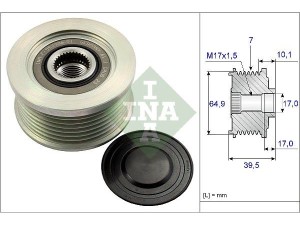 535017710 (INA) Шкив демпферный генератораNissan Murano 08-16 Nissan Murano 14- Nissan Navara 05-15