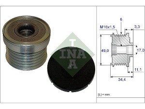 535018310 (INA) Шкив демпферный генератораBMW 1 E81-88 04-11 BMW X5 E70 07-13 BMW 5 F10-18 10-17