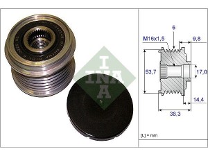 535020310 (INA) Шкив демпферный генератораBMW 5 F10-18 10-17 Opel Insignia 08-16 Chevrolet Aveo 12-17