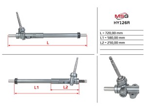 HY126R (MANDO) Рулевая рейка без ГУРHyundai Santa FE 12-18 Kia Sorento 14-20