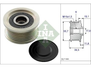 535024910 (INA) Шків демпферний генератораSsangYong Actyon Sports 12- SsangYong Rodius 13- SsangYong Rexton 12-18