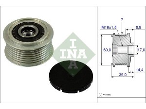 535024510 (INA) Шкив демпферный генератораHyundai H350 15- Hyundai H-1 07-21 Hyundai i-10 13-19