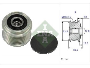 535021910 (INA) Шків демпферний генератораToyota Corolla 07-13 Hyundai Sonata YF 09-14 Kia Magentis 05-10