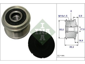 535021610 (INA) Шкив демпферный генератораHyundai IX35 13-15 Hyundai Tucson 04-09 Kia Sportage 10-15