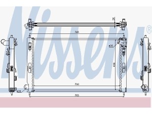 67359 (NISSENS) Радіатор основнийPeugeot 4008 12-17 Mitsubishi Lancer X 07- Citroen C4 AirCross 12-17