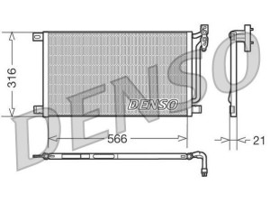 DCN05003 (DENSO) Радіатор кондиціонераBMW 3 E46 99-05 BMW X3 E83 04-10