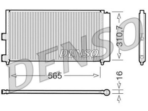 DCN09070 (DENSO) Радіатор кондиціонераFiat Punto 03-10 Fiat Doblo 00-09 Lancia Ypsilon 03-11