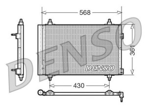 DCN07008 (DENSO) Радиатор кондиционераPeugeot Partner 08- Citroen Berlingo 08-18 DS DS4 15-18