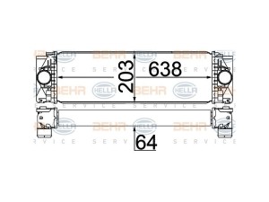 8ML376777-404 (HELLA) Радиатор интеркулераVW Crafter 06-16 Mercedes-Benz Sprinter 906 06-18