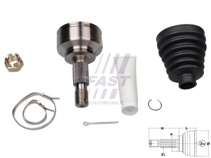 FT25090K (FAST) ШРКШ зовнішній комплектFiat Scudo 07-16 Peugeot Expert 07-16 Citroen Jumpy 07-16