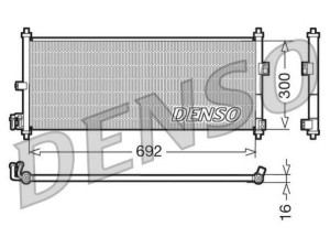 DCN46011 (DENSO) Радіатор кондиціонера 1.6MPI 16V, 1.8MPI 16V, 2.0MPI 16V, 1.5DCI 8V, 2.2TDCI 16V, 1.9DCI 8VNissan Primera P11 96-02 Nissan Primera P12 02-08 Nissan Almera N16 00-06