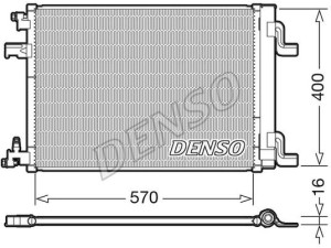 DCN20001 (DENSO) Радиатор кондиционера 1.4MPI 16V, 1.4MPI Turbo 16V, 1.7CDTI 16V