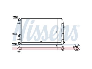 652711 (NISSENS) Радіатор основний з кондиціонеромVW Polo 02-09 Skoda Fabia II 07-14 SEAT Ibiza 09-17