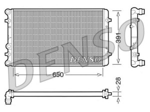 DRM02007 (DENSO) Радіатор основнийVW Golf IV 97-03 Audi A3 96-03 Skoda Octavia A5 04-13